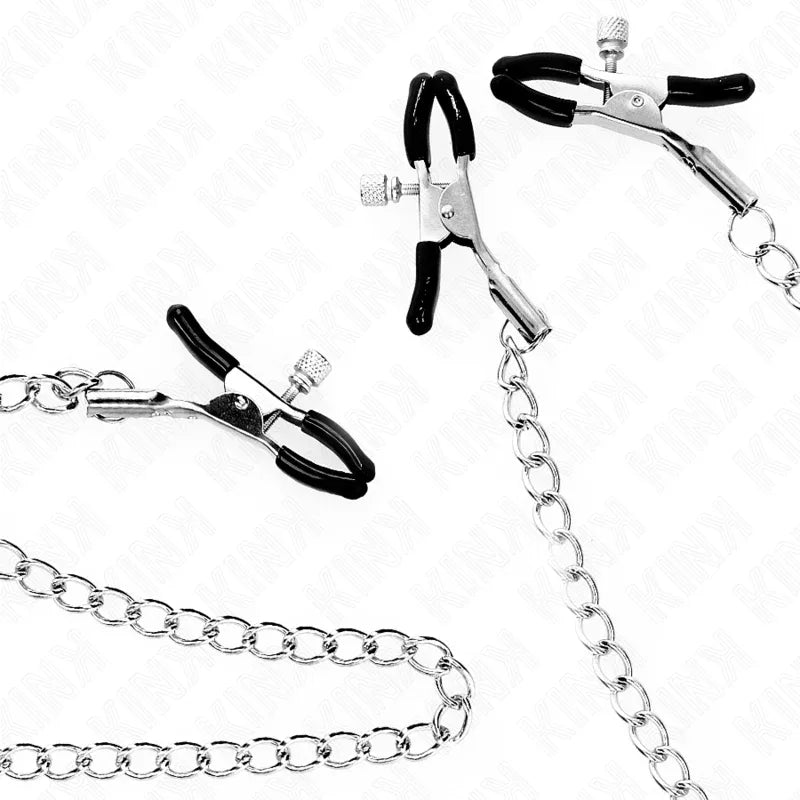 KINK - DREIFACH NIPPEL- UND KLITZISKLEMMEN MIT KETTE MODELL 0 - Vanelion Paradise
