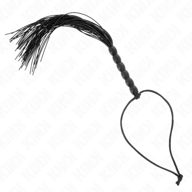 KINK - MINI SILIKONPEITSCHE MIT 6 SCHWARZEN PERLEN 26 CM - Vanelion Paradise