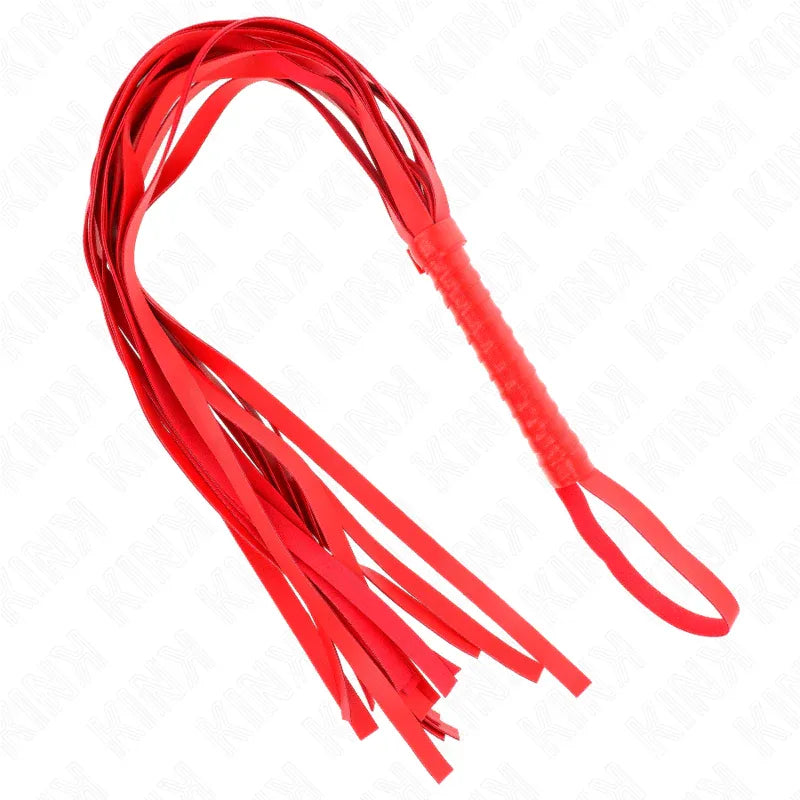 KINK - ROTE PEITSCHE MIT KURZEM GRIFF UND LANGEM SCHWANZ 70 CM - Vanelion Paradise