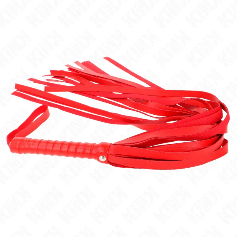 KINK - ROTE PEITSCHE MIT KURZEM GRIFF UND LANGEM SCHWANZ 70 CM - Vanelion Paradise