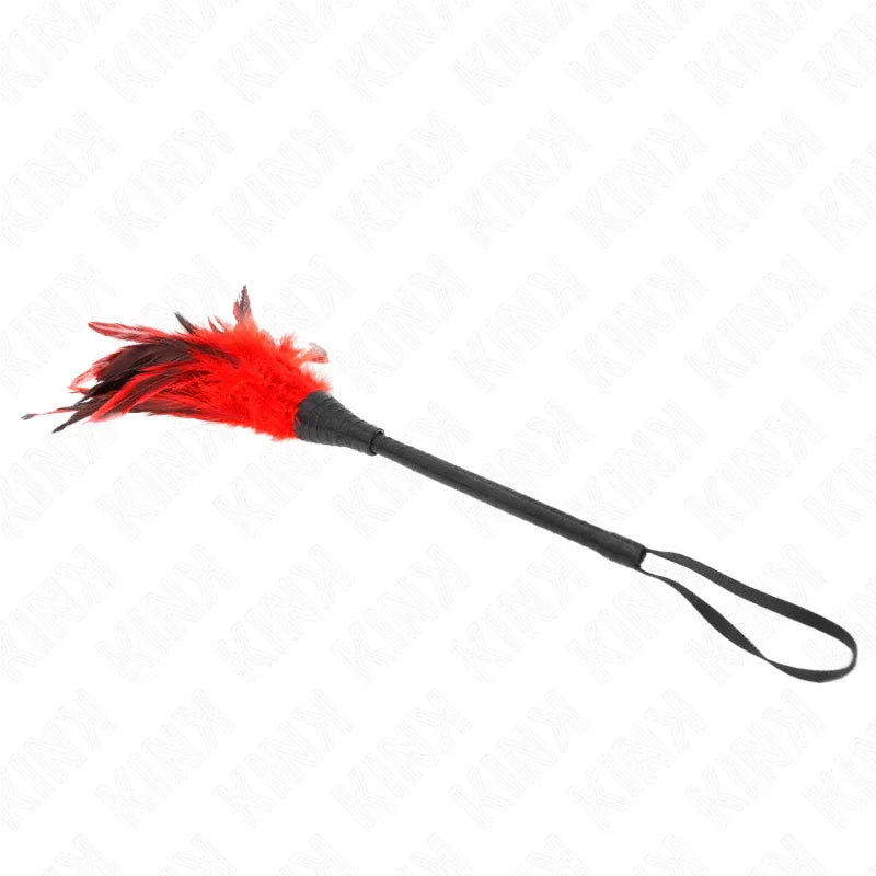 KINK - RED MAIDS HORNFORM TICKLE HÜHNERFEDERN 36 CM - Vanelion Paradise