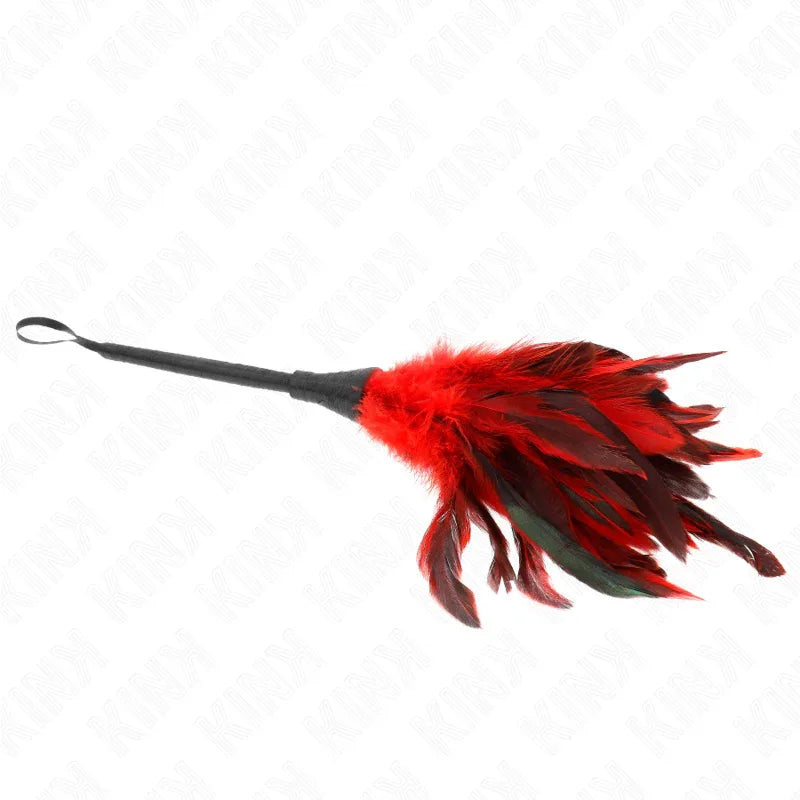 KINK - RED MAIDS HORNFORM TICKLE HÜHNERFEDERN 36 CM - Vanelion Paradise