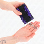 KINK - KURZE HANDGELENKSFESSELN AUS SAMTSPITZE UND NYLONBINDUNG LILA/SCHWARZ 23 X 6,5 CM - Vanelion Paradise