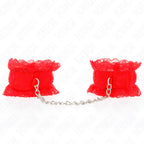 KINK - ELASTISCHE HANDGELENKSFESSELN AUS SPITZE ROT - Vanelion Paradise