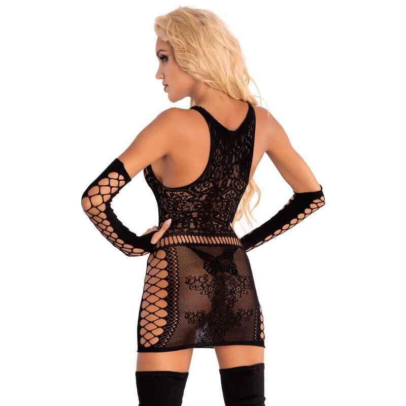 LIVCO CORSETTI FASHION - MARLAMINA XG030 CHEMISA + HANDSCHUHE SCHWARZ S/L - Vanelion Paradise