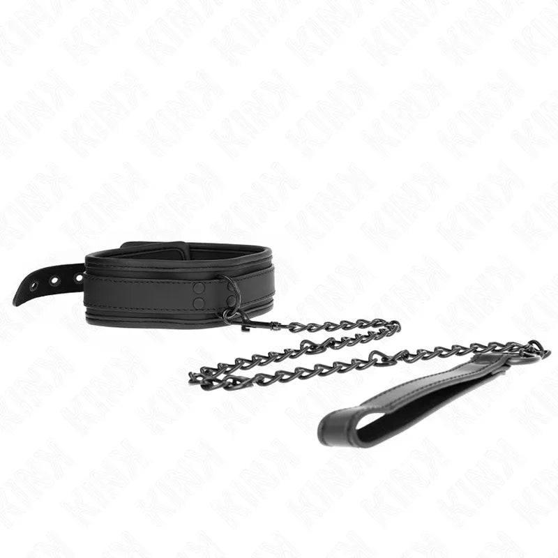 KINK - NEOPREN BONDAGE HALSBAND MODELL 1 MIT GÜRTEL 78 CM VERSTELLBAR 37,5 X 49,5 CM - Vanelion Paradise
