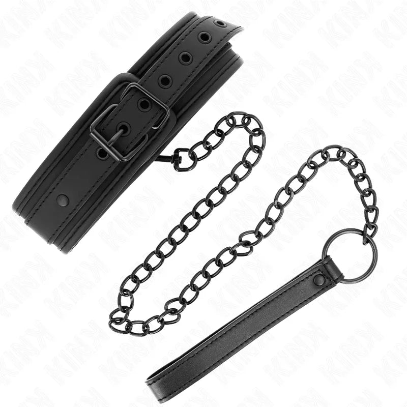 KINK - NEOPREN BONDAGE HALSBAND MODELL 1 MIT GÜRTEL 78 CM VERSTELLBAR 37,5 X 49,5 CM - Vanelion Paradise