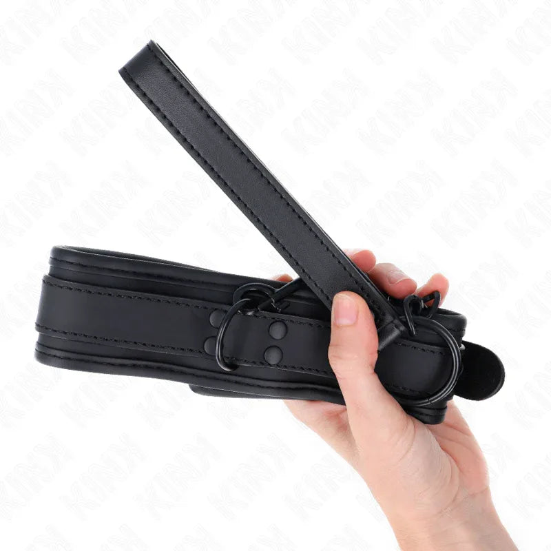 KINK - NEOPREN BONDAGE HALSBAND MODELL 1 MIT GÜRTEL 78 CM VERSTELLBAR 37,5 X 49,5 CM - Vanelion Paradise