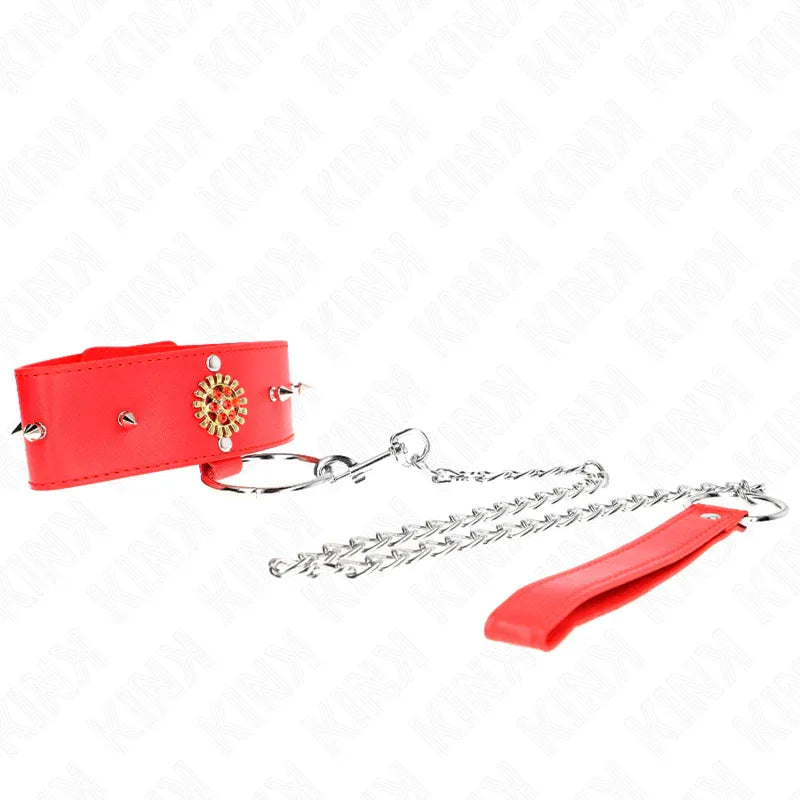 KINK - ROTE DIAMANTKETTE MIT GÜRTEL 65 CM VERSTELLBAR 35-51 CM X 7 CM - Vanelion Paradise