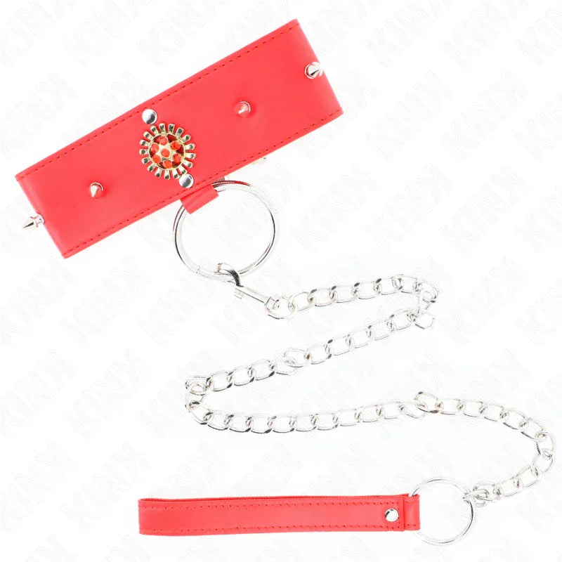 KINK - ROTE DIAMANTKETTE MIT GÜRTEL 65 CM VERSTELLBAR 35-51 CM X 7 CM - Vanelion Paradise