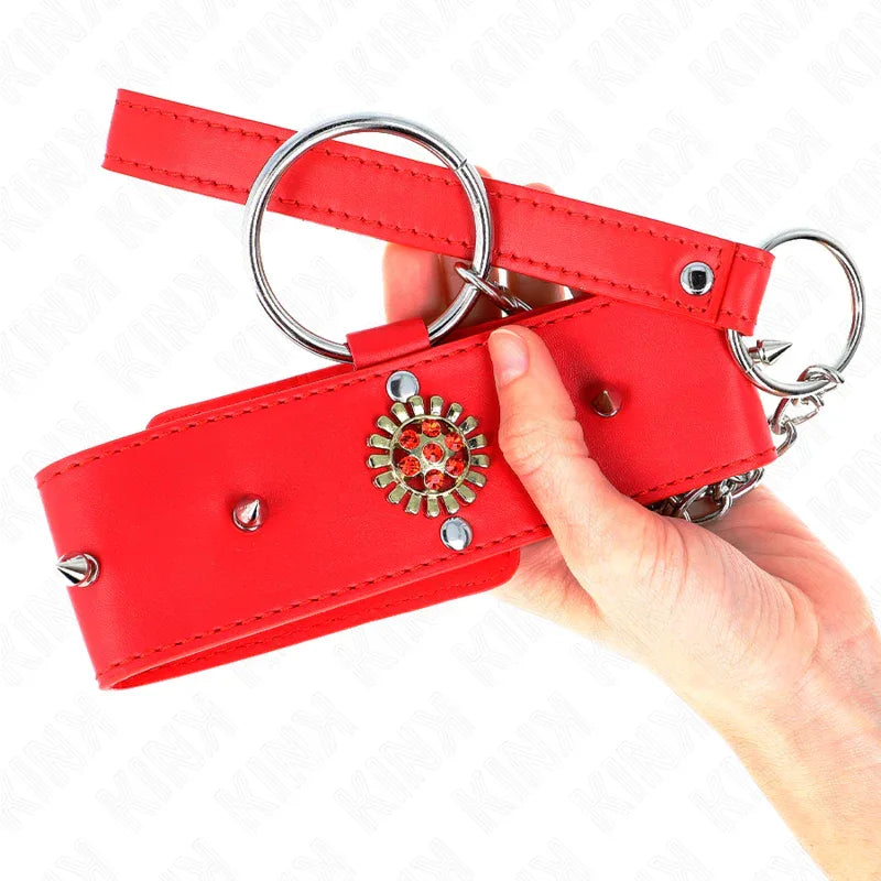 KINK - ROTE DIAMANTKETTE MIT GÜRTEL 65 CM VERSTELLBAR 35-51 CM X 7 CM - Vanelion Paradise
