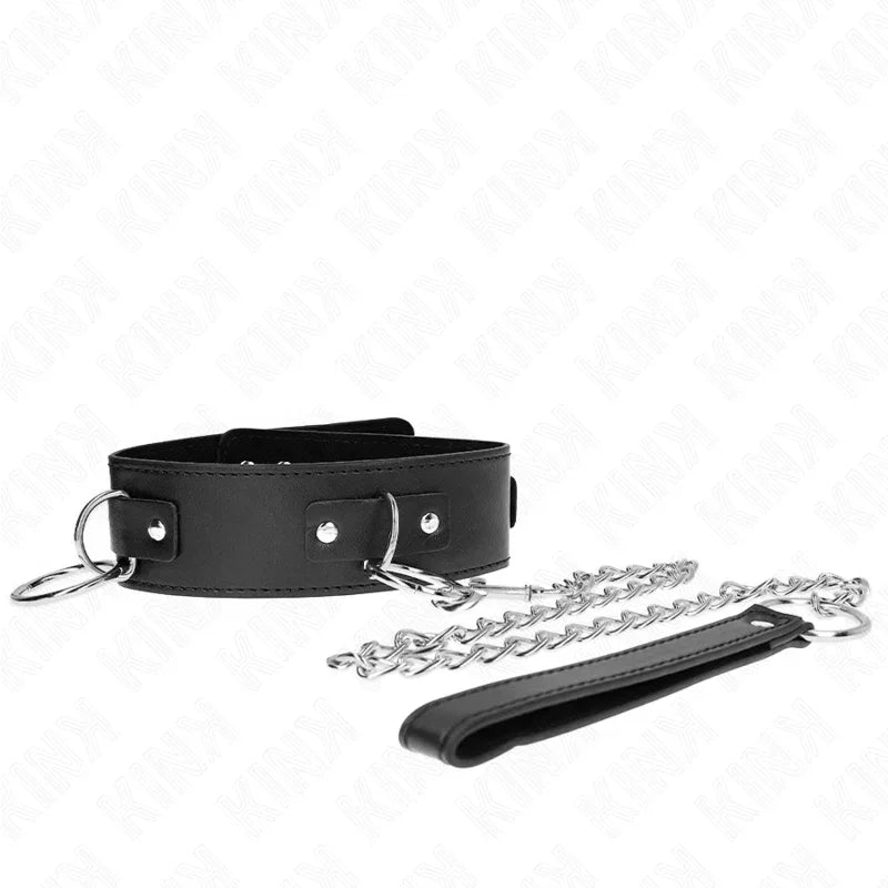 KINK - HALSKETTE MIT LEINE 65 CM 3 RING MODELL 2 VERSTELLBAR 36-43 CM X 5 CM - Vanelion Paradise
