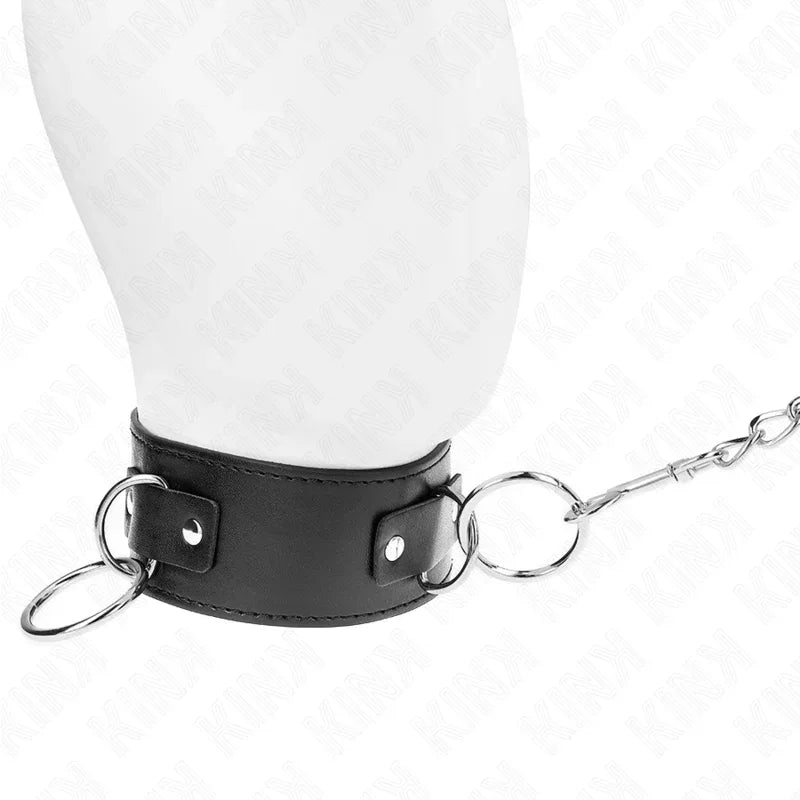 KINK - HALSKETTE MIT LEINE 65 CM 3 RING MODELL 2 VERSTELLBAR 36-43 CM X 5 CM - Vanelion Paradise