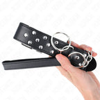 KINK - RING NIETEN BAND HALSKETTE MIT GÜRTEL 65 CM SCHWARZ VERSTELLBAR 36-50 CM X 3,8 CM - Vanelion Paradise