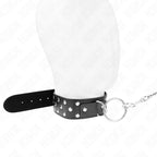 KINK - RING NIETEN BAND HALSKETTE MIT GÜRTEL 65 CM SCHWARZ VERSTELLBAR 36-50 CM X 3,8 CM - Vanelion Paradise