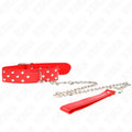 KINK - RING NIETEN BAND HALSKETTE MIT GÜRTEL 65 CM ROT VERSTELLBAR 36-50 CM X 3,8 CM - Vanelion Paradise