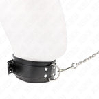 KINK - HALSKETTE MIT RIEMEN 65 CM SILBER SCHNALLEN VERSTELLBAR 33-46 CM X 5,5 CM - Vanelion Paradise