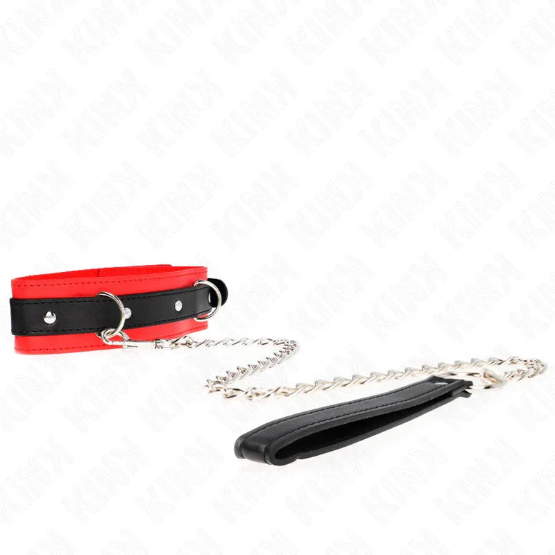 KINK - BASISMODELL HALSBAND MIT LEINE 65 CM MODELL 3 ROT 53 X 5 CM - Vanelion Paradise