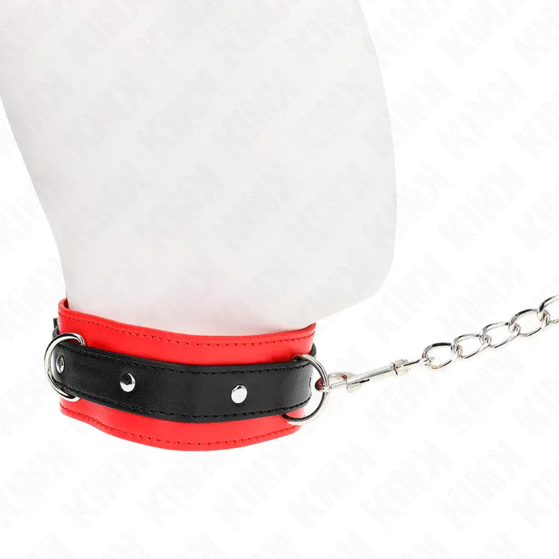 KINK - BASISMODELL HALSBAND MIT LEINE 65 CM MODELL 3 ROT 53 X 5 CM - Vanelion Paradise