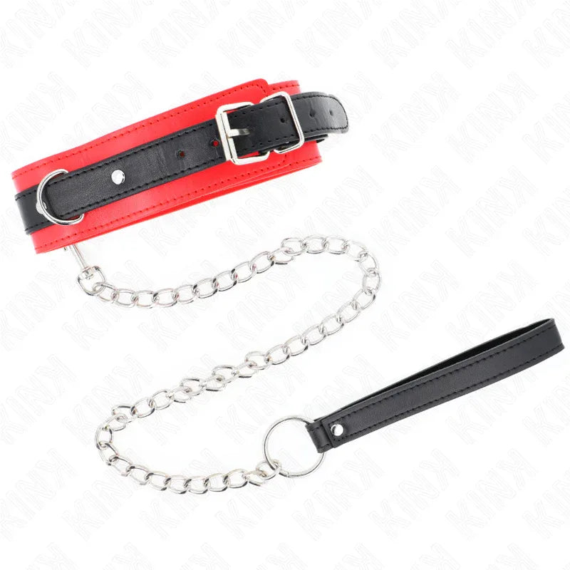 KINK - BASISMODELL HALSBAND MIT LEINE 65 CM MODELL 3 ROT 53 X 5 CM - Vanelion Paradise