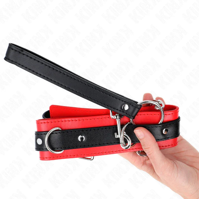 KINK - BASISMODELL HALSBAND MIT LEINE 65 CM MODELL 3 ROT 53 X 5 CM - Vanelion Paradise