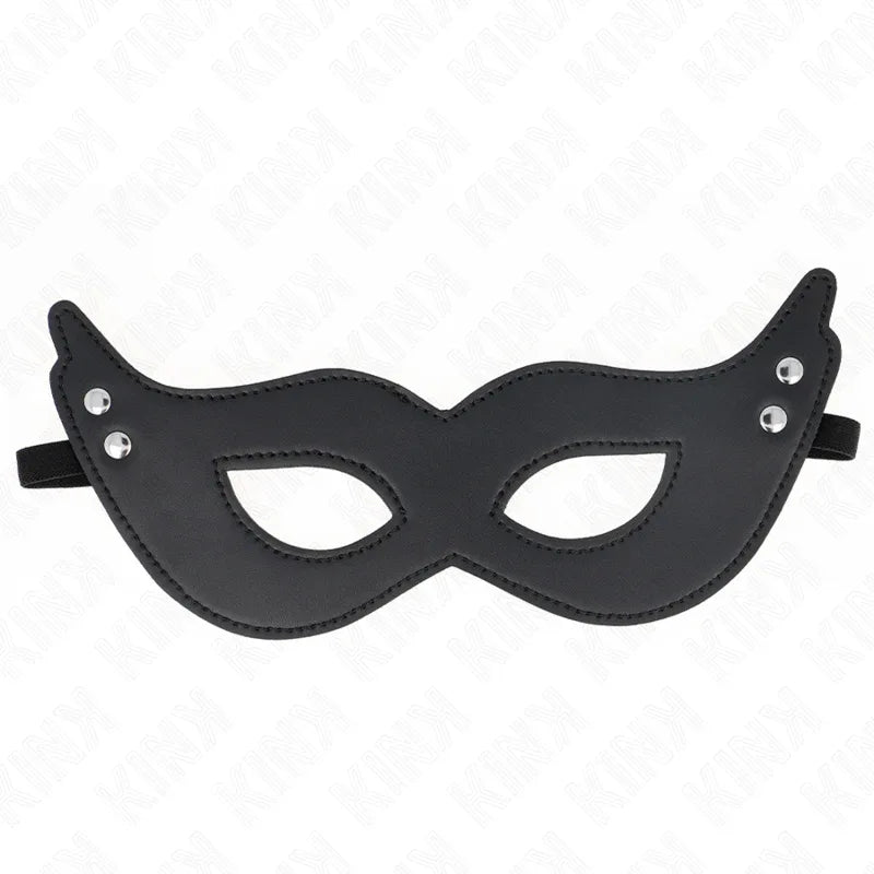 KINK - KUNSTLEDERMASKE MIT NIETEN MODELL 1 26 x 8 CM - Vanelion Paradise