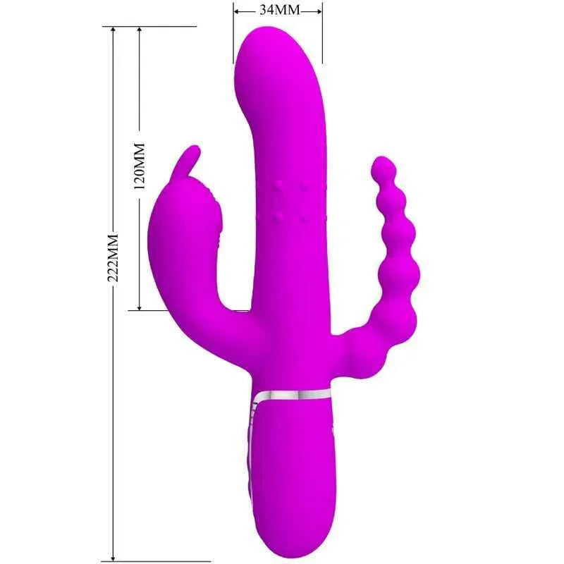 PRETTY LOVE - CAMMY TRIPLE VIBRATOR MULTIFUNKTION 4 IN 1 ROSA - Vanelion Paradise