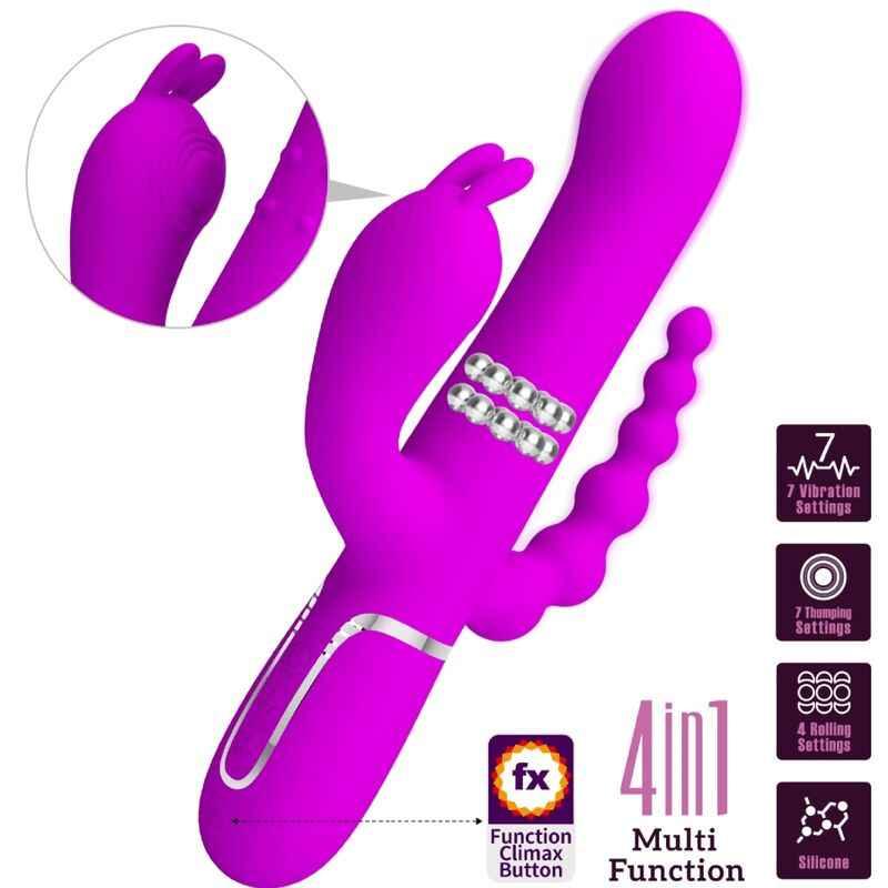 PRETTY LOVE - CAMMY TRIPLE VIBRATOR MULTIFUNKTION 4 IN 1 ROSA - Vanelion Paradise