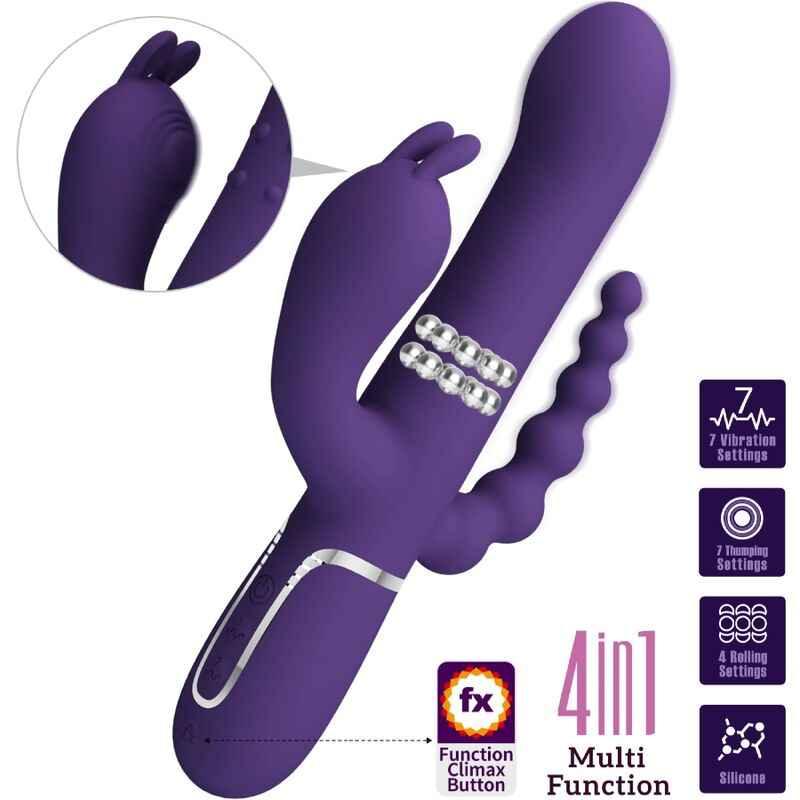 PRETTY LOVE - CAMMY TRIPLE VIBRATOR MULTIFUNKTION 4 IN 1 LILA - Vanelion Paradise