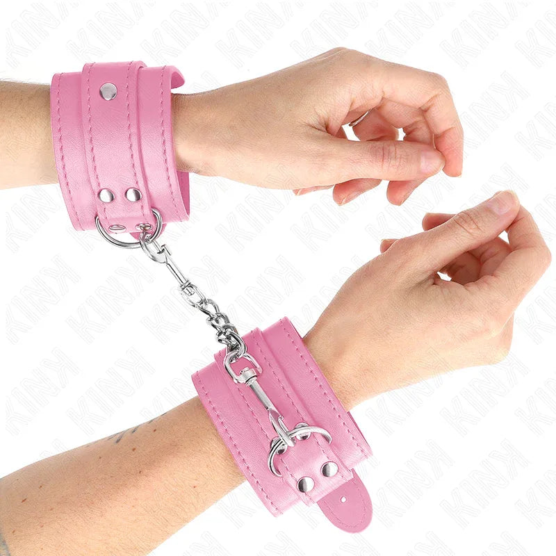 KINK - EINFACHE HANDGELENKSFESSELN ROSA VERSTELLBAR 20-23 CM X 5,5 CM - Vanelion Paradise