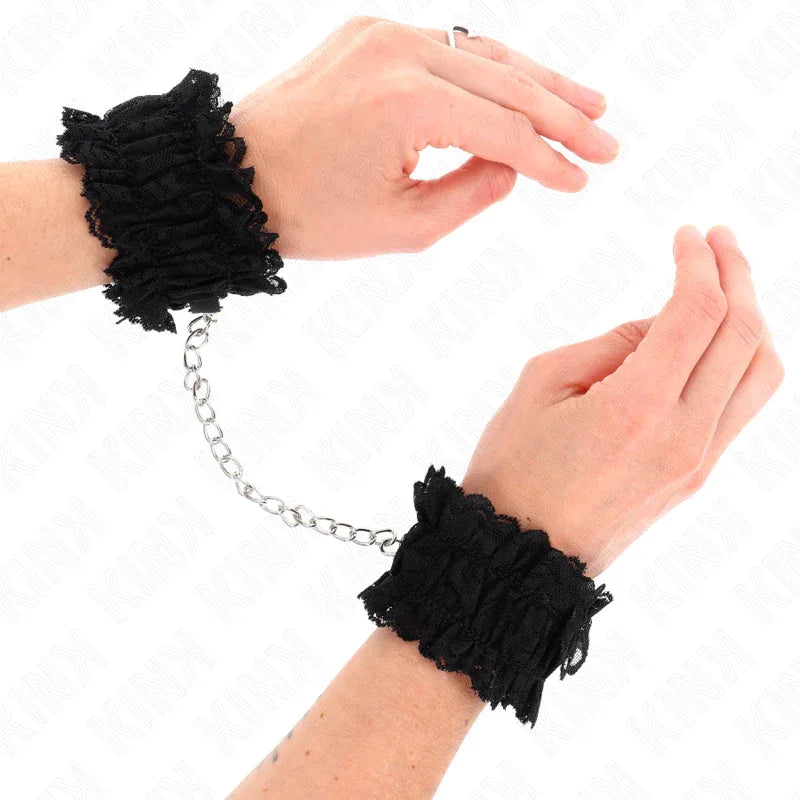 KINK - ELASTISCHE HANDGELENKSFESSELN AUS SPITZE NEGRO - Vanelion Paradise