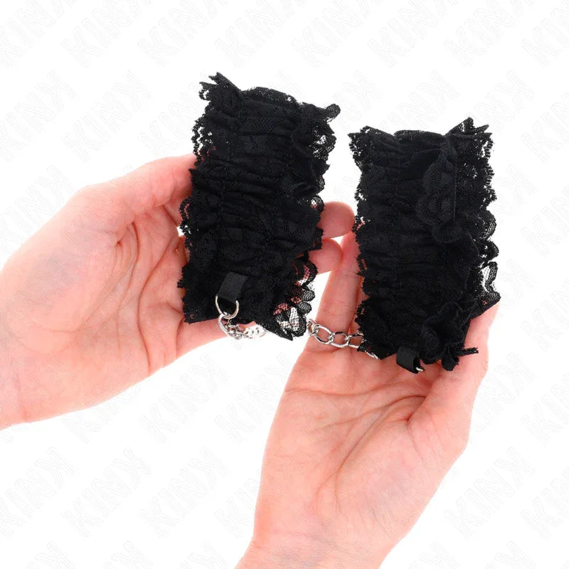 KINK - ELASTISCHE HANDGELENKSFESSELN AUS SPITZE NEGRO - Vanelion Paradise