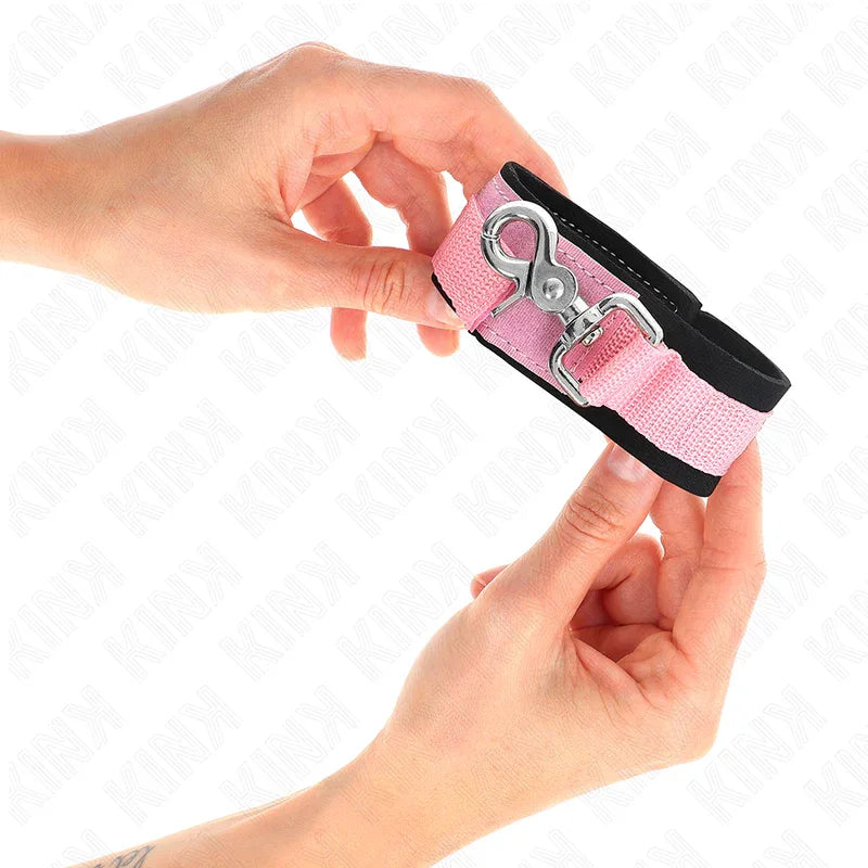 KINK - VERSTELLBARE NEOPREN-HANDHANDFESSELN ROSA VERSTELLBAR 22-34 CM - Vanelion Paradise