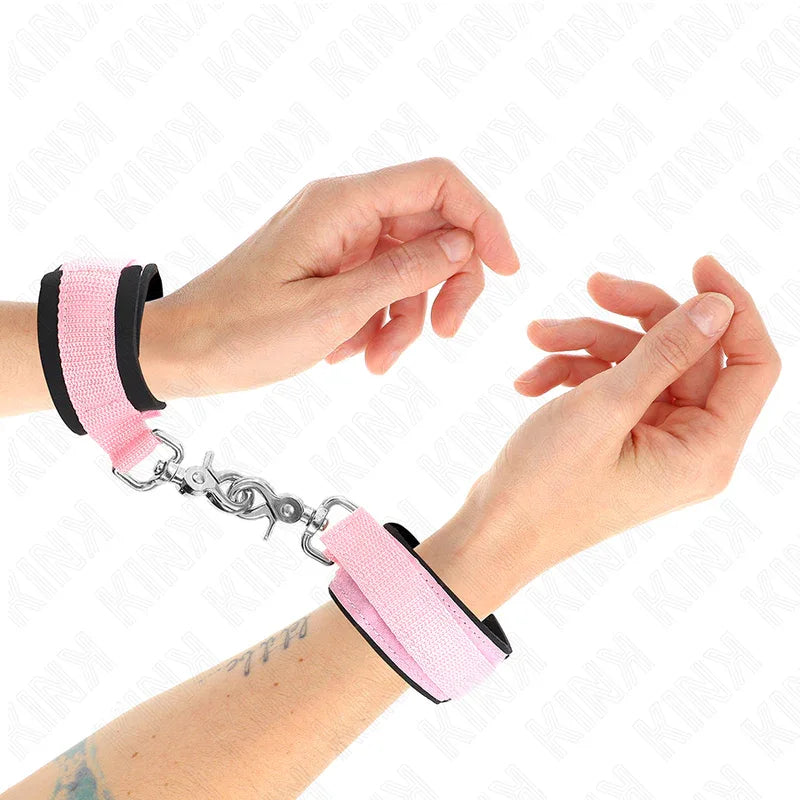 KINK - VERSTELLBARE NEOPREN-HANDHANDFESSELN ROSA VERSTELLBAR 22-34 CM - Vanelion Paradise