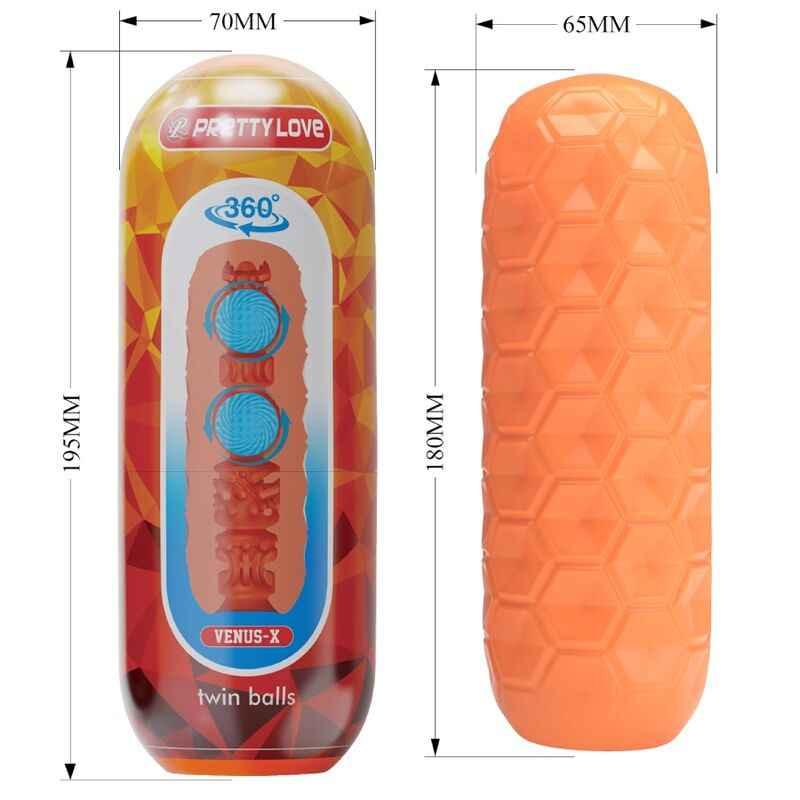 PRETTY LOVE - TWIN BALLS MÄNNLICHER MASTURBATOR ORANGE - Vanelion Paradise
