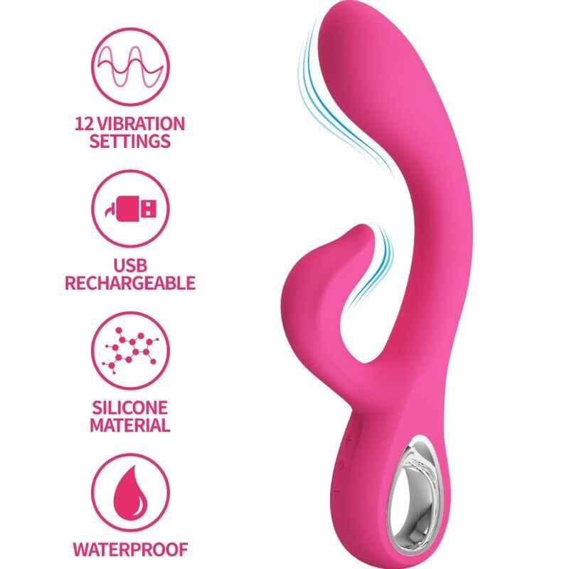 PRETTY LOVE - FRITZ RABBIT VIBRATOR 12 VIBRATIONEN ROSA - Vanelion Paradise