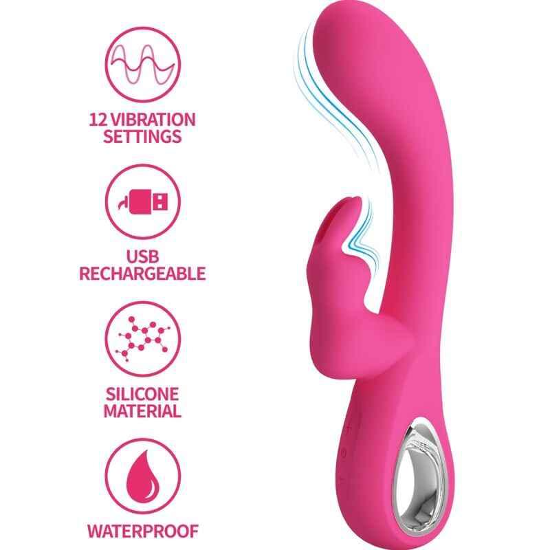 PRETTY LOVE - NOVAK RABBIT VIBRATOR 12 VIBRATIONEN ROSA - Vanelion Paradise
