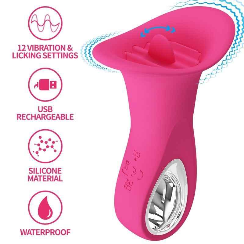 PRETTY LOVE - CLYDE ORALVIBRATOR VIBRIERENDE ZUNGE 12 VIBRATIONEN ROSA - Vanelion Paradise