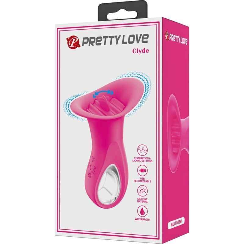 PRETTY LOVE - CLYDE ORALVIBRATOR VIBRIERENDE ZUNGE 12 VIBRATIONEN ROSA - Vanelion Paradise