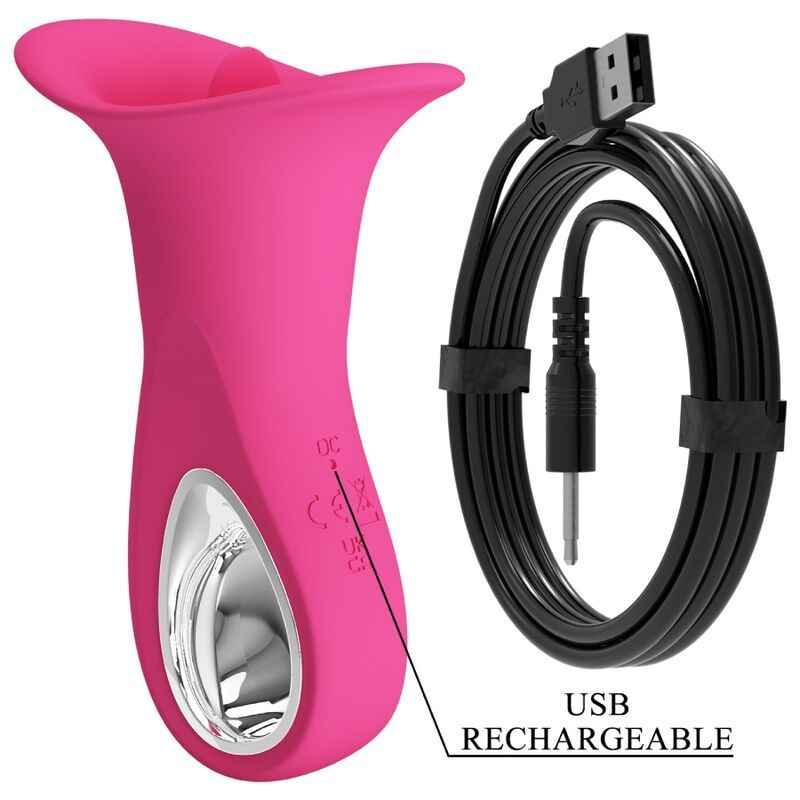 PRETTY LOVE - CLYDE ORALVIBRATOR VIBRIERENDE ZUNGE 12 VIBRATIONEN ROSA - Vanelion Paradise