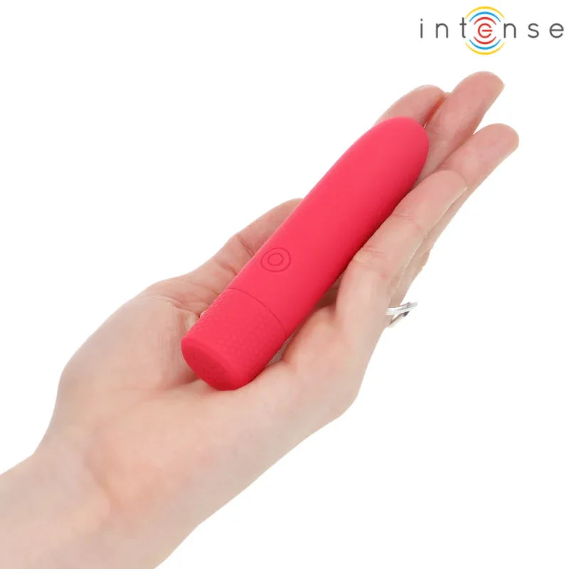 INTENSE - SYMONE USB WIEDERAUFLADBARER VIBRIERENDER BULLET 8 VIBRATIONEN ROT 10 X 2,2 CM - Vanelion Paradise