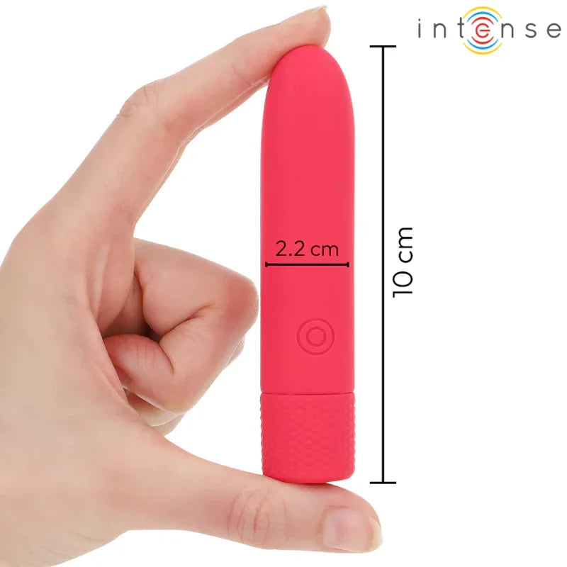 INTENSE - SYMONE USB WIEDERAUFLADBARER VIBRIERENDER BULLET 8 VIBRATIONEN ROT 10 X 2,2 CM - Vanelion Paradise