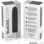 BLACK & SILVER - GERI USB WIEDERAUFLADBARER VIBRIERENDER BULLET 8 VIBRATIONEN SCHWARZ 10 X 2,2 CM - Vanelion Paradise