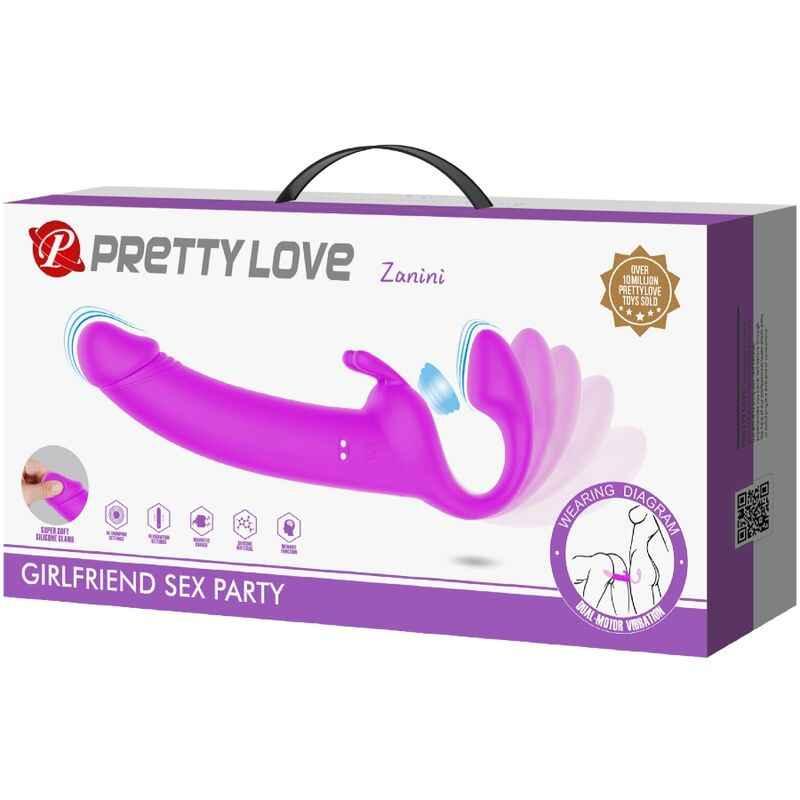 PRETTY LOVE - ZANINI STRAPLESS STRAP-ON 10 VIBRATIONEN LILA - Vanelion Paradise