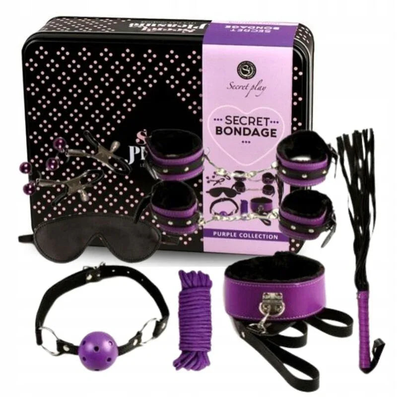 SECRETPLAY - BDSM SET 8PCS PURBLE / BLACK. - Vanelion Paradise