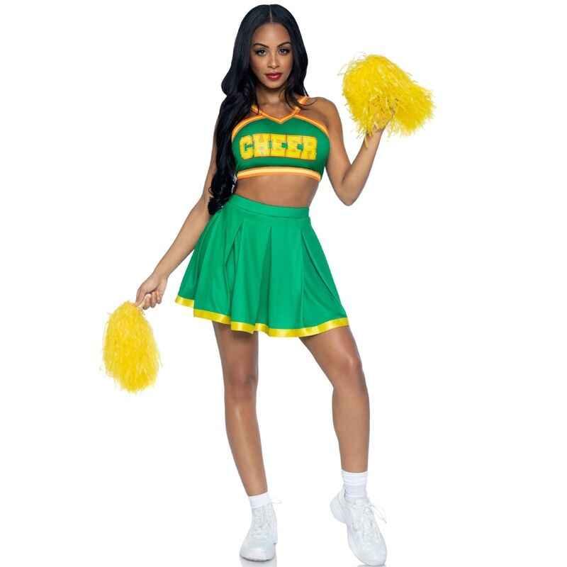 LEG AVENUE - KOSTÜM CHEERLEADER GRÜN M/L - Vanelion Paradise