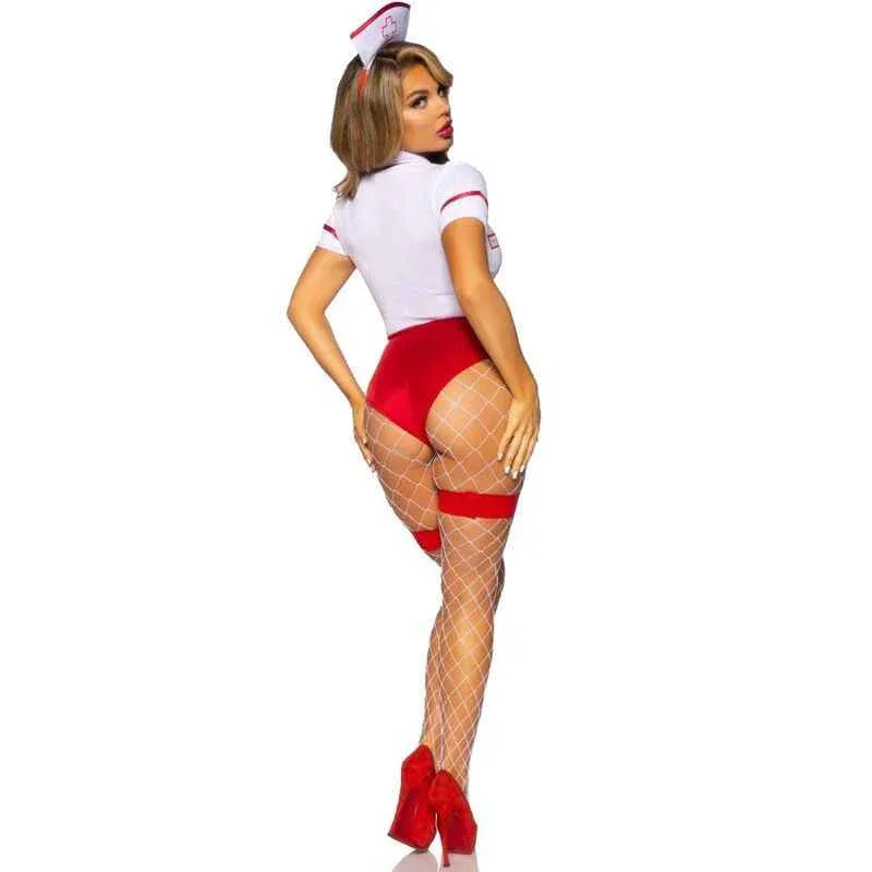 LEG AVENUE - SEXY KRANKENSCHWESTERKOSTÜM ROT/WEISS S - Vanelion Paradise