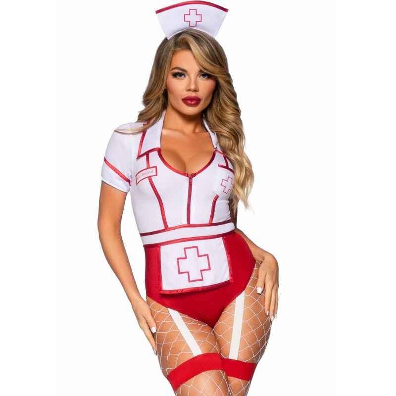 LEG AVENUE - SEXY KRANKENSCHWESTERKOSTÜM ROT/WEISS S - Vanelion Paradise