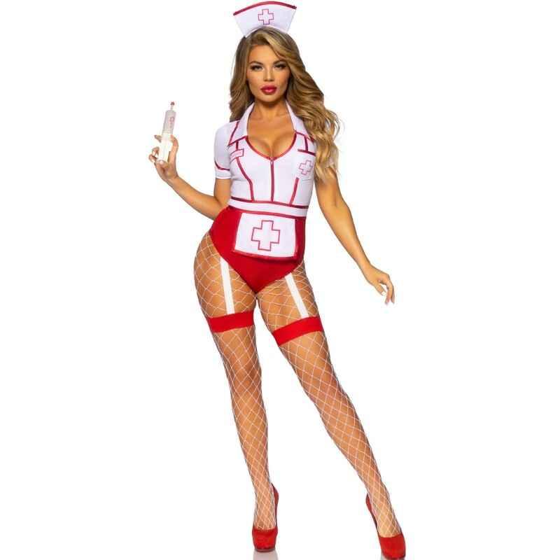 LEG AVENUE - SEXY KRANKENSCHWESTERKOSTÜM ROT/WEISS S - Vanelion Paradise