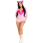 LEG AVENUE - TEDDYBÄR-SAMT-BODYS, ROSA, S - Vanelion Paradise